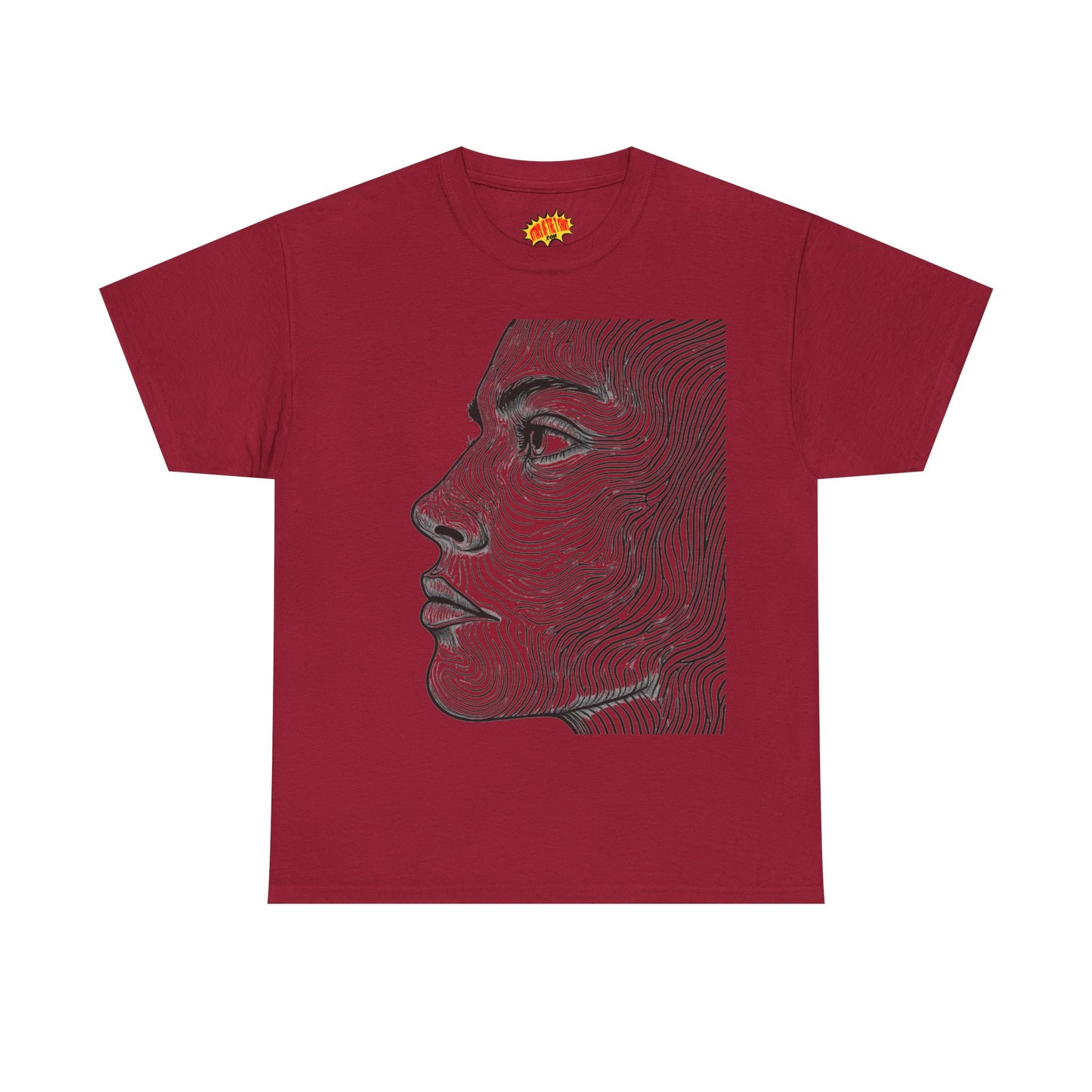 Human Face Profile Line Drawing Graphic Art Tee Shirt *Multiple Colors*
