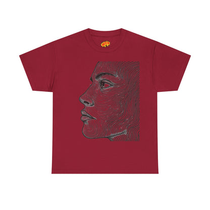 Human Face Profile Line Drawing Graphic Art Tee Shirt
