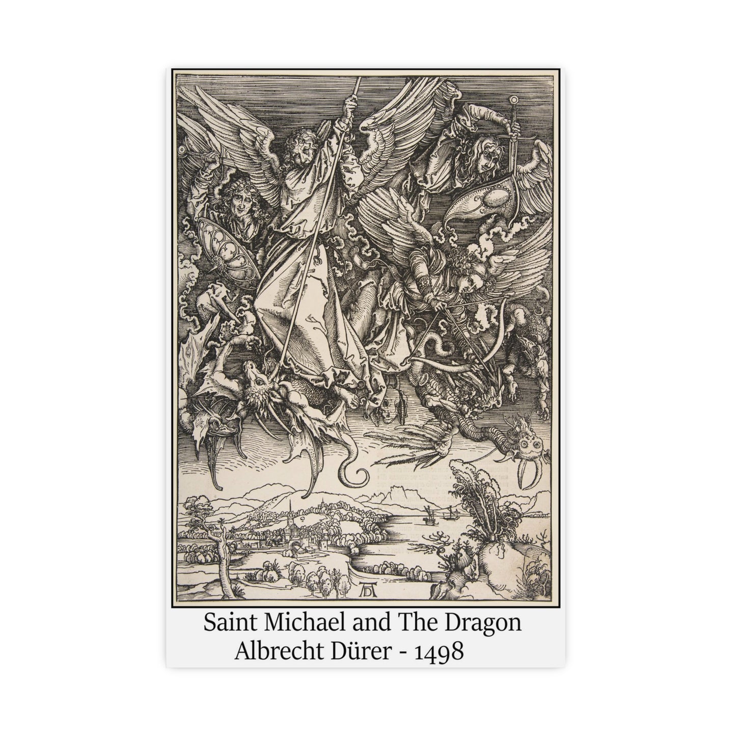 Saint Michael and The Dragon - Albrecht Dürer, 1498