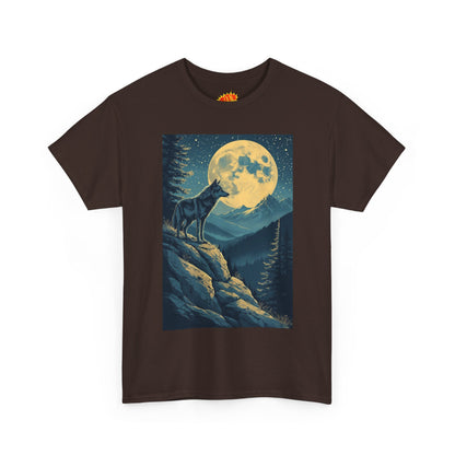 Mountain Wolf Full Moon Scene T-Shirt