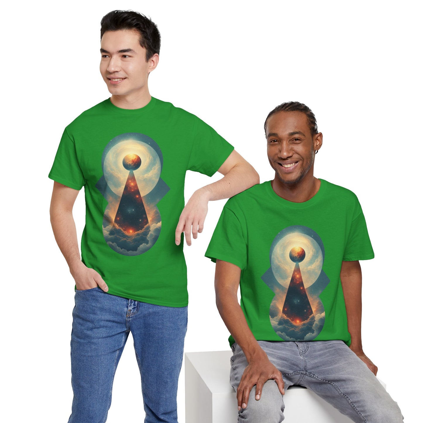 Geometric Galaxy Graphic Space Art Tee Shirt *Multiple Colors*