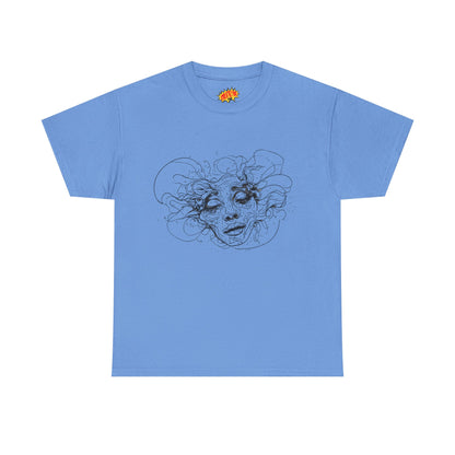 Abstract Face Line Drawing Graphic Art Tee Shirt