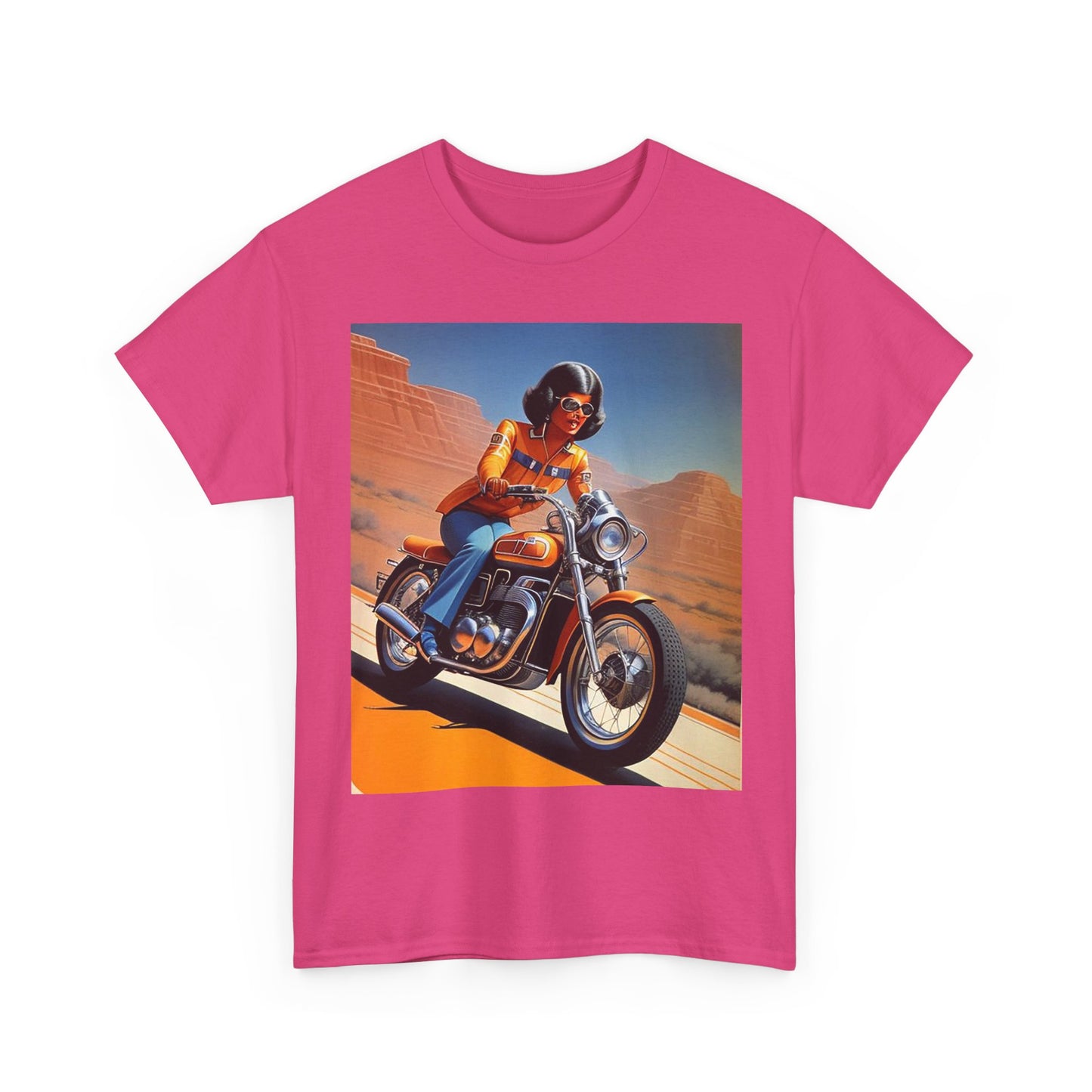 Retro Motorcycle Lady T-Shirt *Multiple Colors*