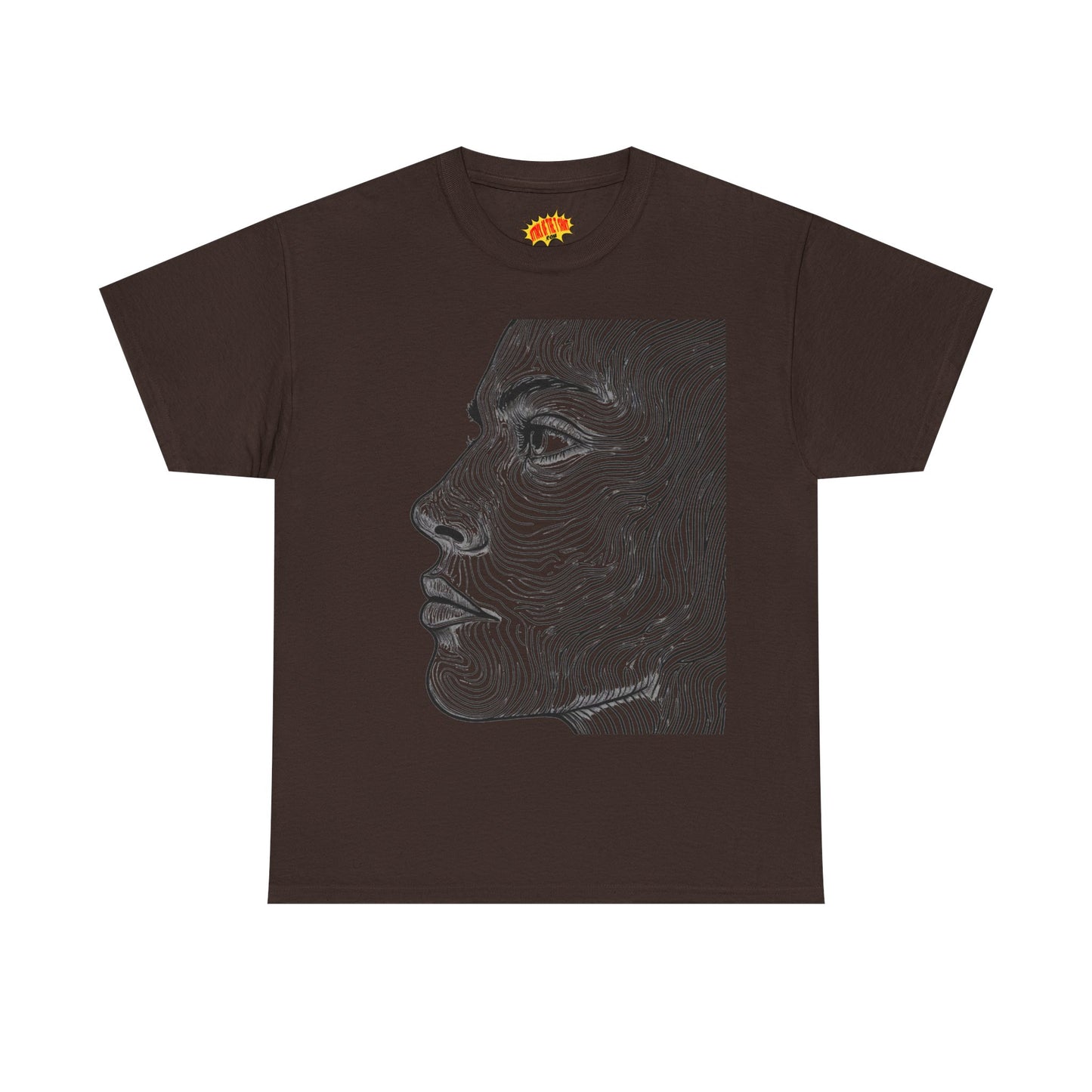 Human Face Profile Line Drawing Graphic Art Tee Shirt *Multiple Colors*