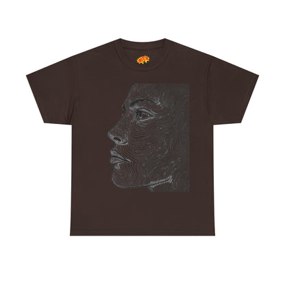 Human Face Profile Line Drawing Graphic Art Tee Shirt