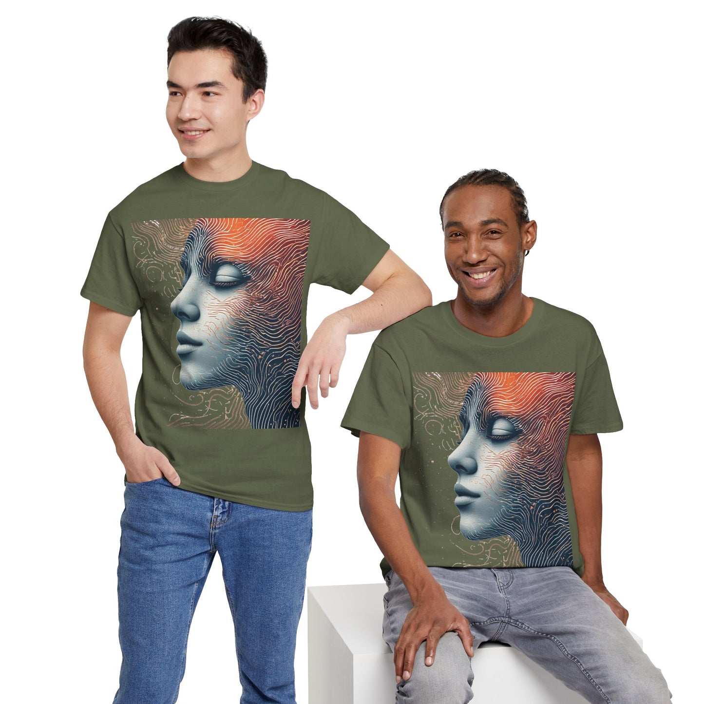 Graphic Art Face Tee Shirt *Multiple Colors*