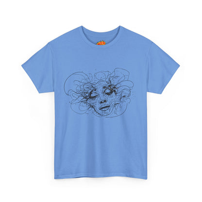 Abstract Face Line Drawing Graphic Art Tee Shirt