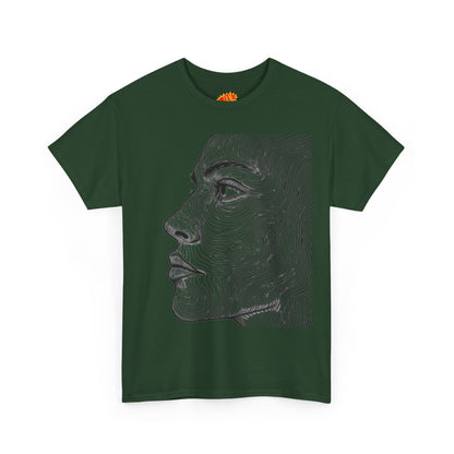 Human Face Profile Line Drawing Graphic Art Tee Shirt