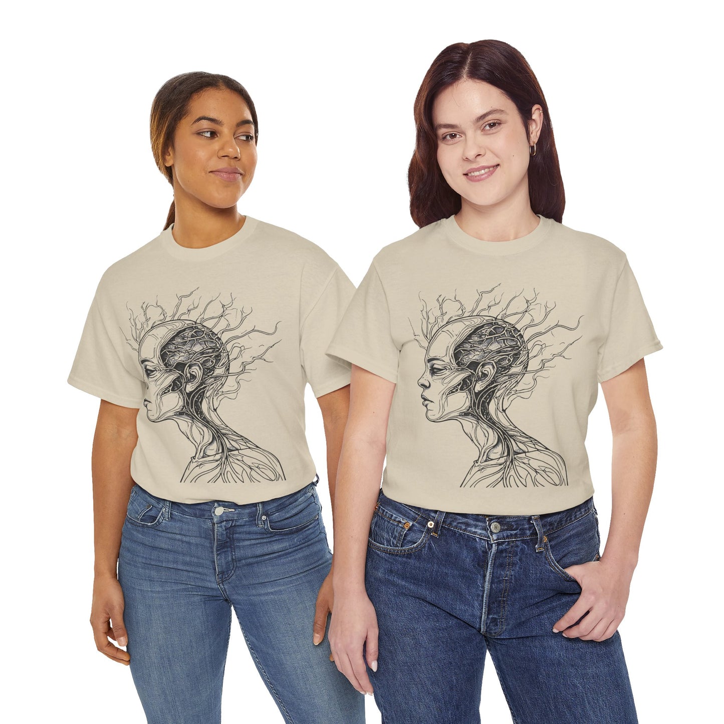 Anatomy Line Drawing Face Graphic Art Tee Shirt *Multiple Colors*