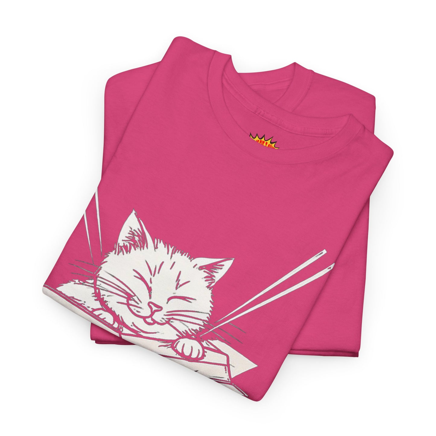 Cat w/Box + Yarn Ball Art Drawing Tee Shirt *Multiple Colors*