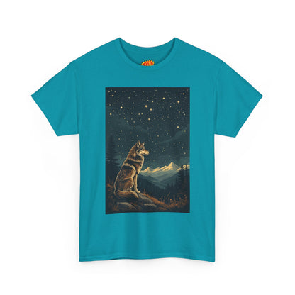 Mountain Wolf with Starry Night T-Shirt