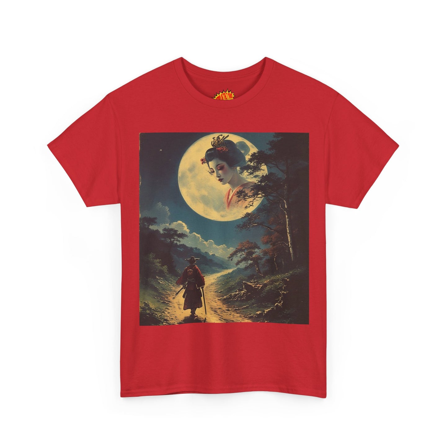Travelling Samurai w/Full Moon Geisha T-Shirt *Multiple Colors*