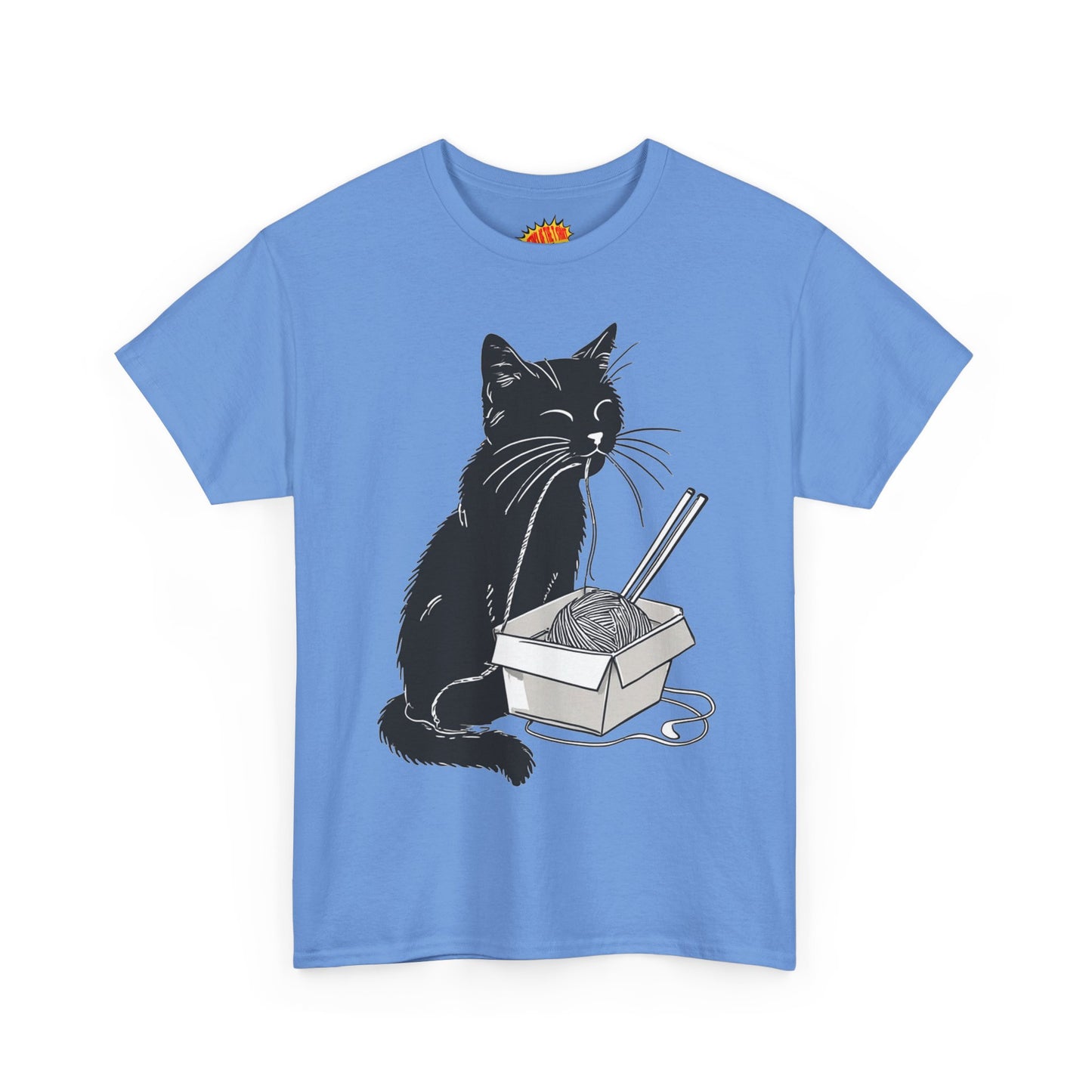 Black Cat w/Noodles Drawing Art Tee Shirt *Multiple Colors*