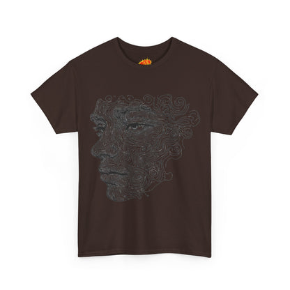 Human Face Silhouette Line Drawing Graphic Art Tee Shirt