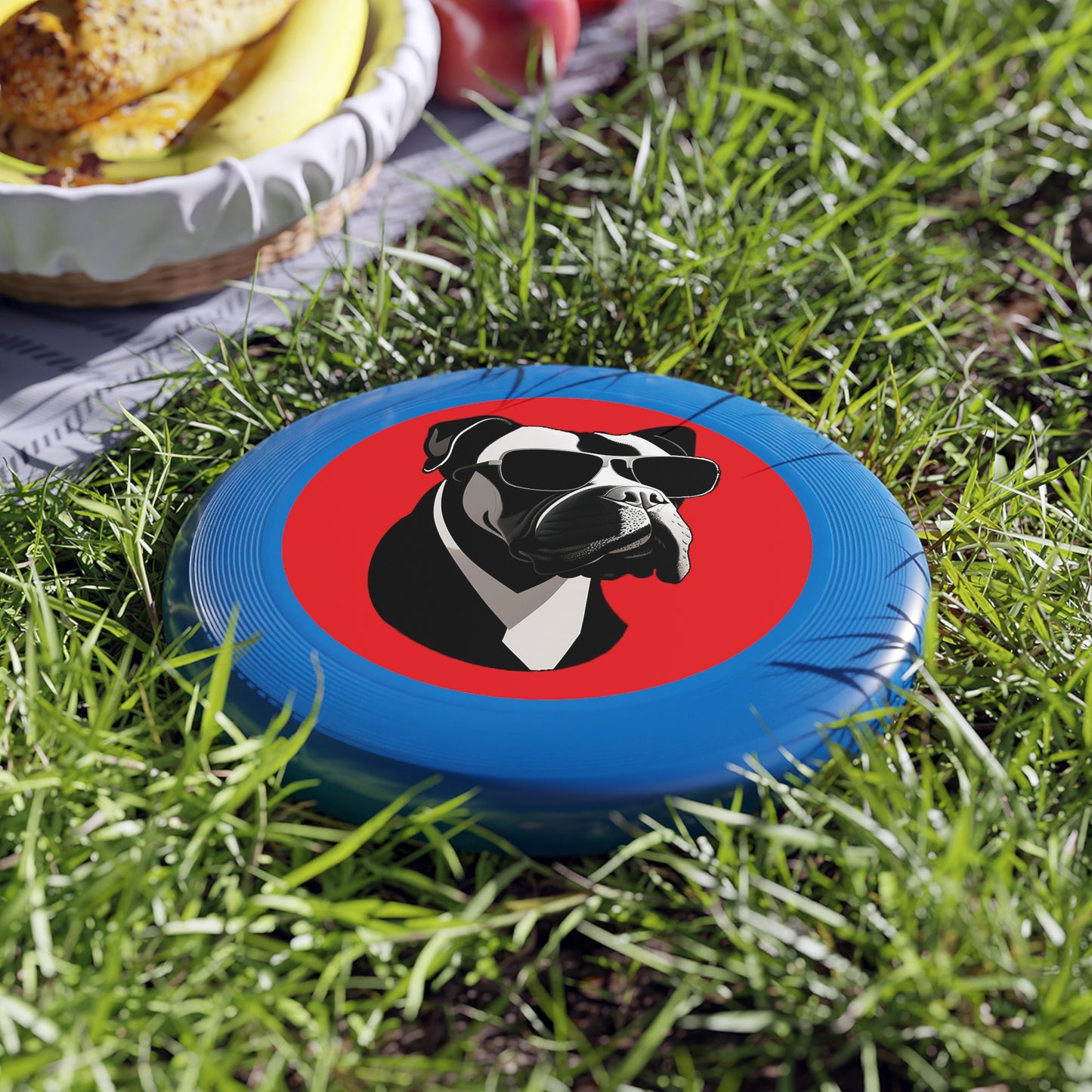 Dog with Sunglasses Frisbee