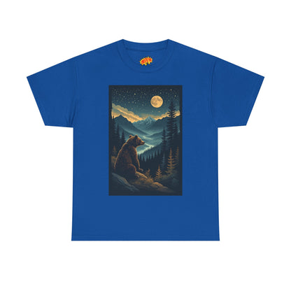 Sitting Grizzly Bear Full Moon Scene T-Shirt