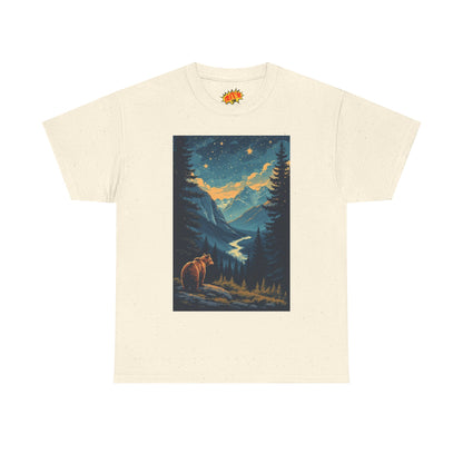 Grizzly Bear Mountain Valley Scene T-Shirt