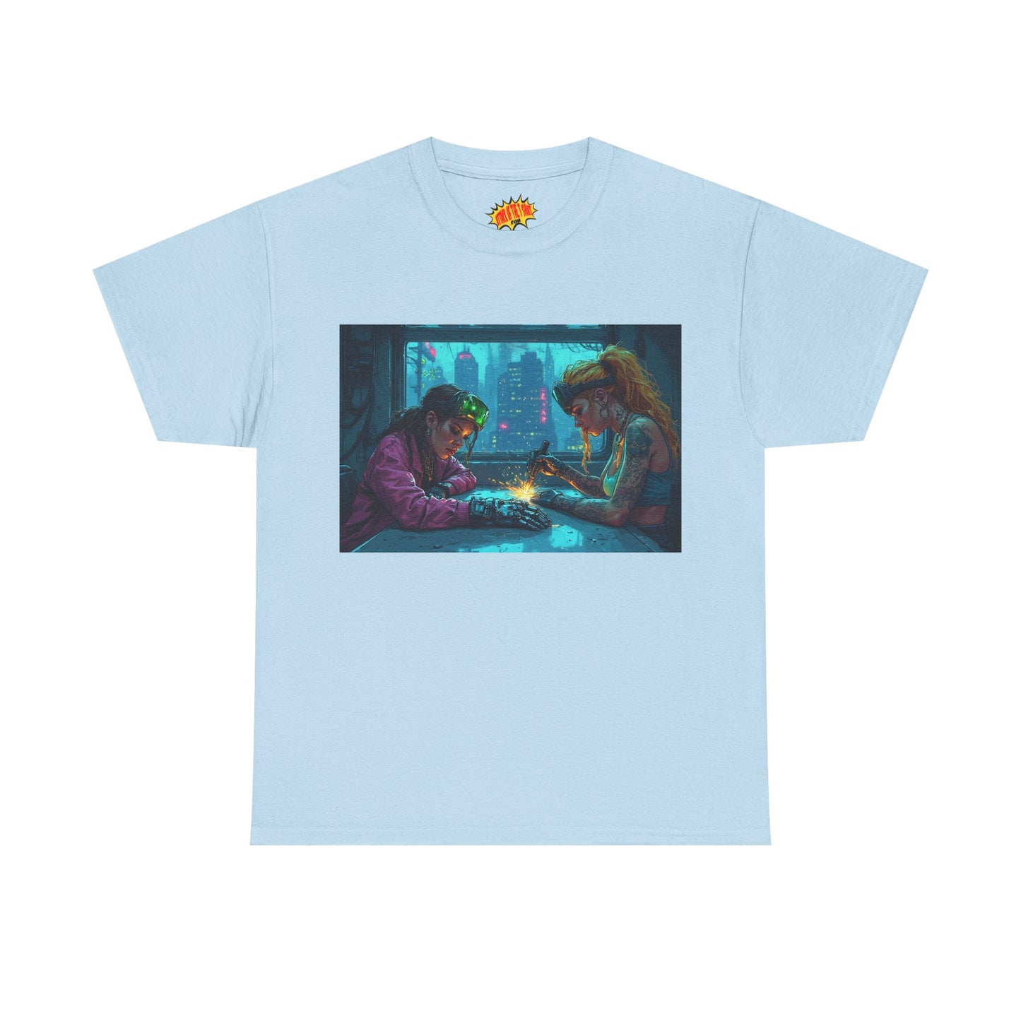 Cyberpunk Ladies Welding Scene T-Shirt *Multiple Colors*