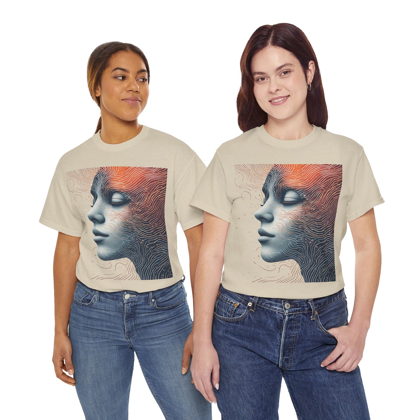 Graphic Art Face Tee Shirt *Multiple Colors*