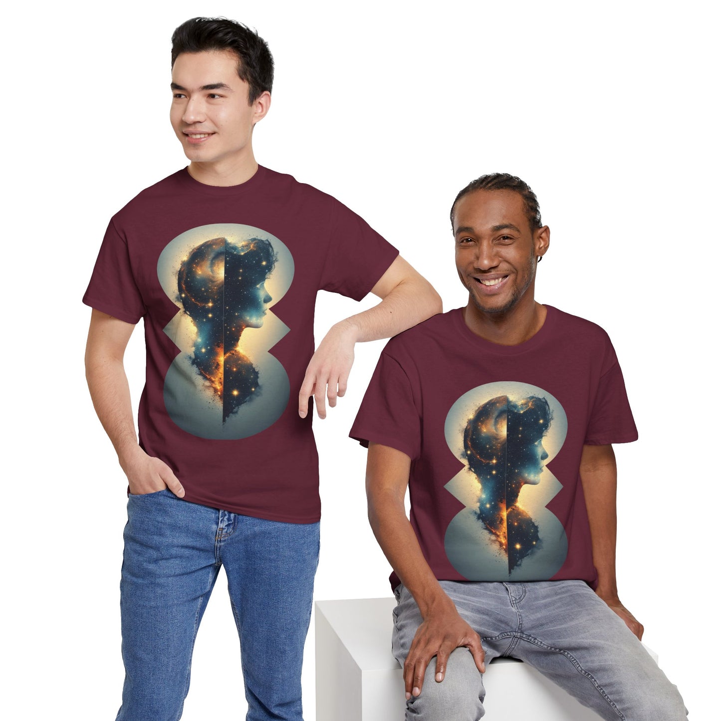 Cosmic Silhouette Galaxy Graphic Art Tee Shirt *Multiple Colors*