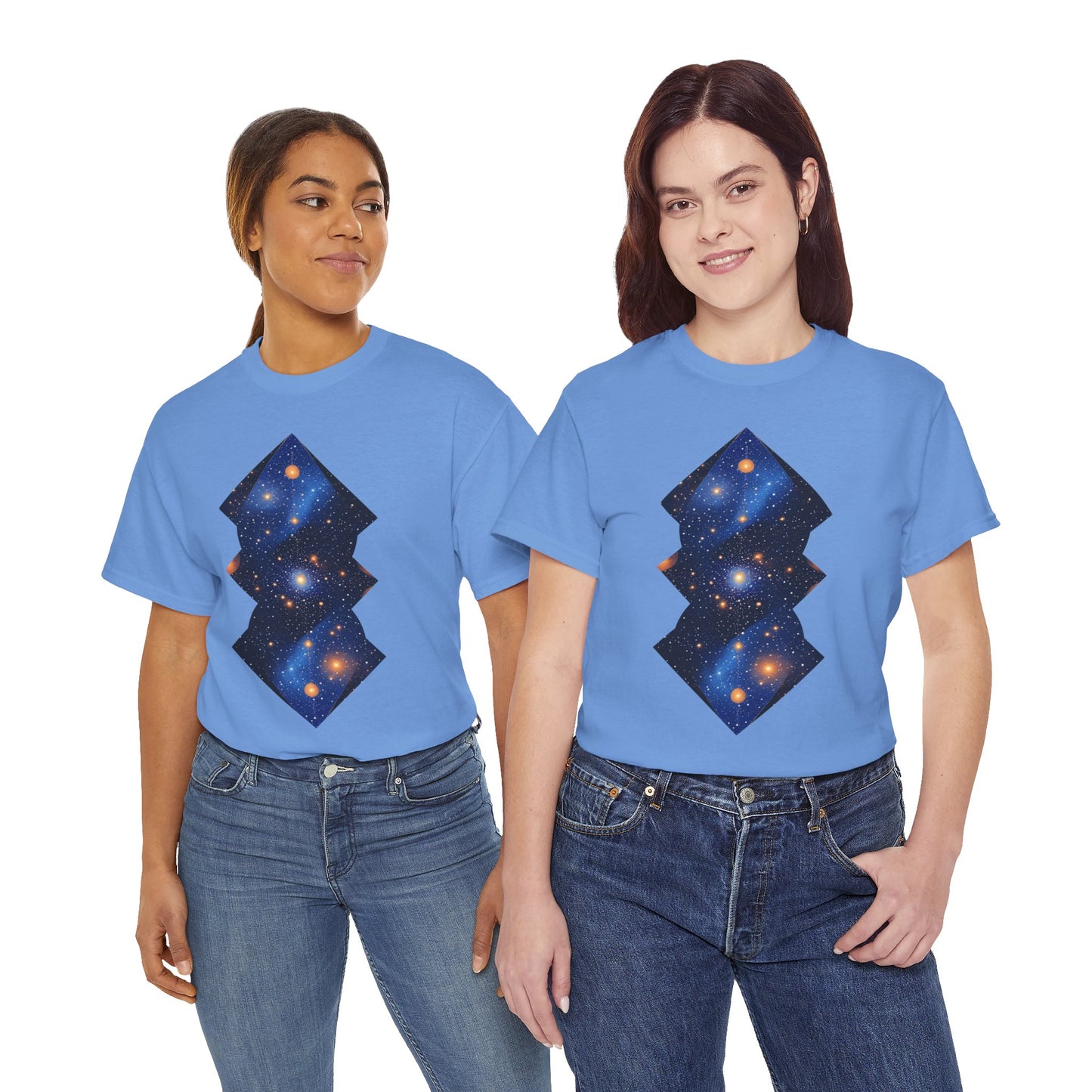 Geometric Shaped Galaxy Graphic Space Art Tee Shirt *Multiple Colors*
