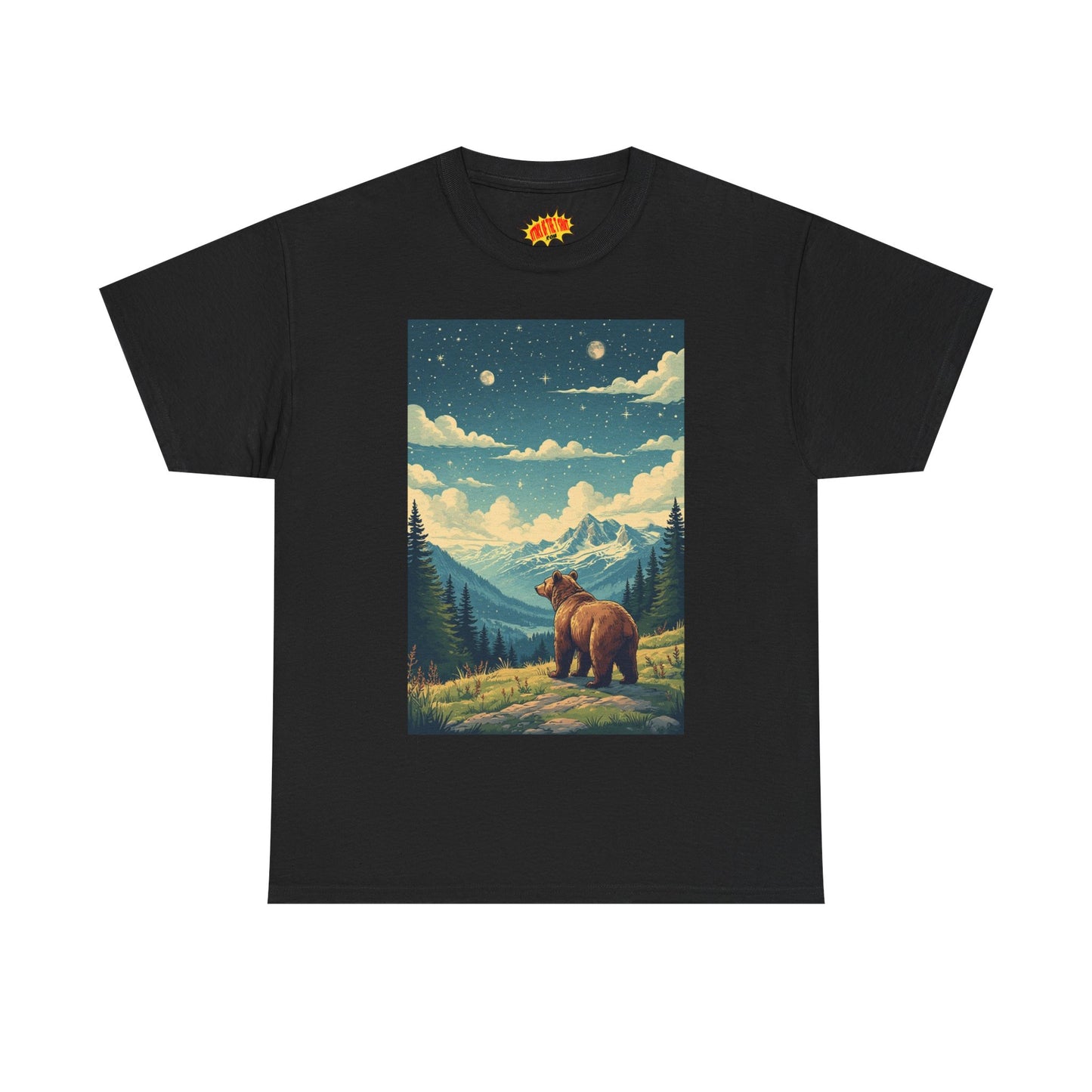 Mountain Bear Double Moon Scene T-Shirt *Multiple Colors*