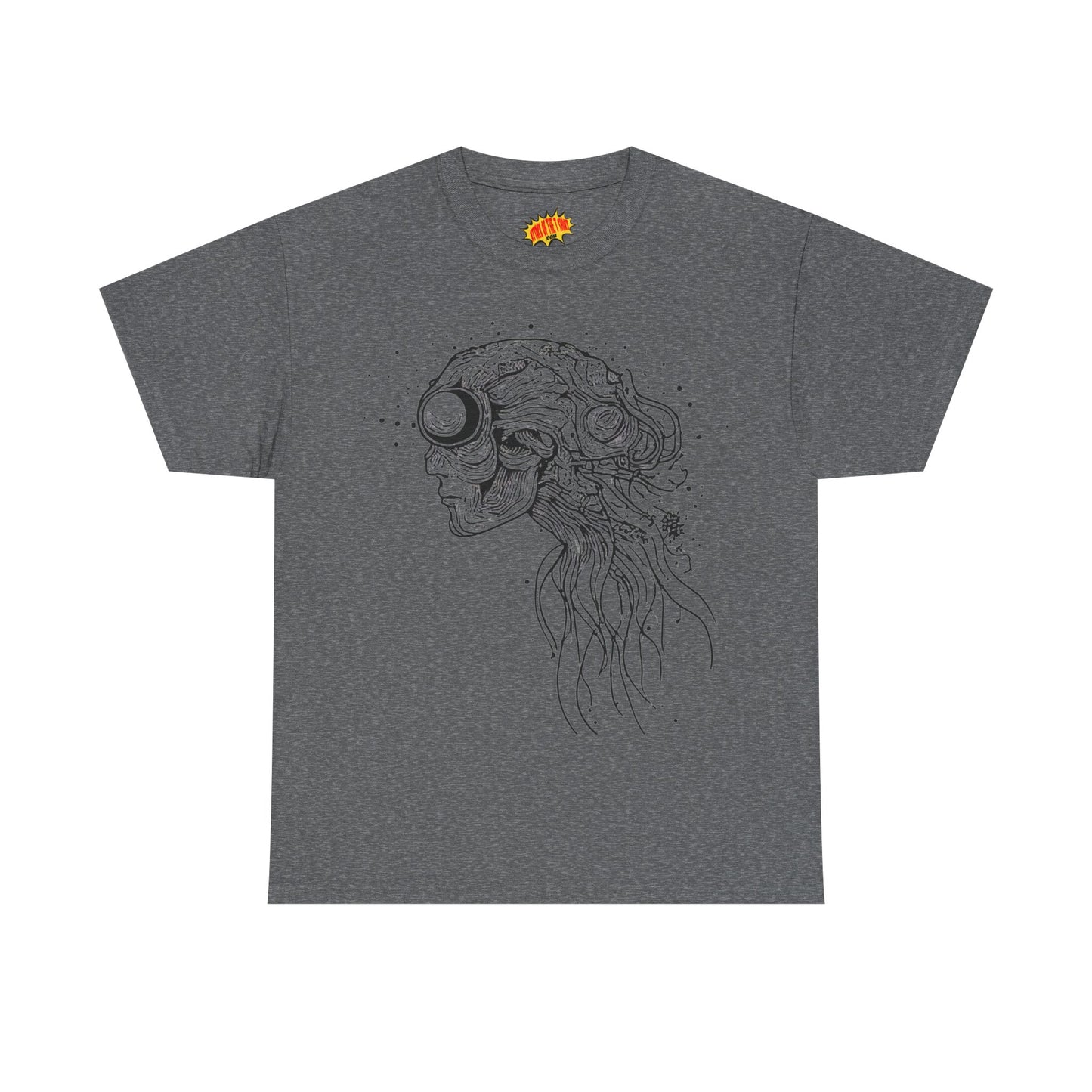 Humanoid Line Drawing Face Graphic Art Tee Shirt *Multiple Colors*