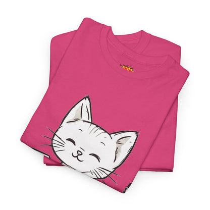 White Cat w/Takeout Yarn Art Tee Shirt