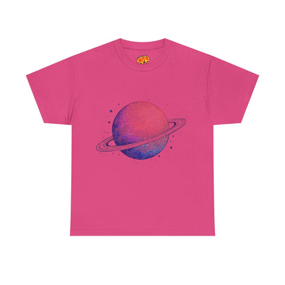 Space Art Ringed Planet Graphic Tee Shirt