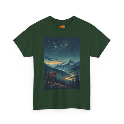 Mountain Bear Aurora Scene T-Shirt