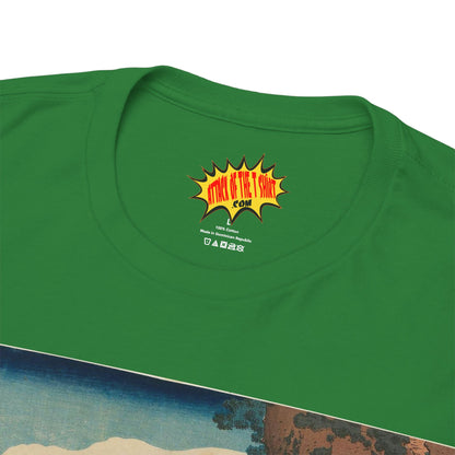 The Hanging-cloud Bridge by Katushika Hokusai - Heavy Cotton Tee *Dark Colors*