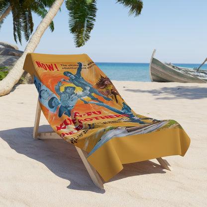 Kung-Fu The Brothers Vintage Movie Poster Beach Towel | Retro Kung-Fu Art Towel