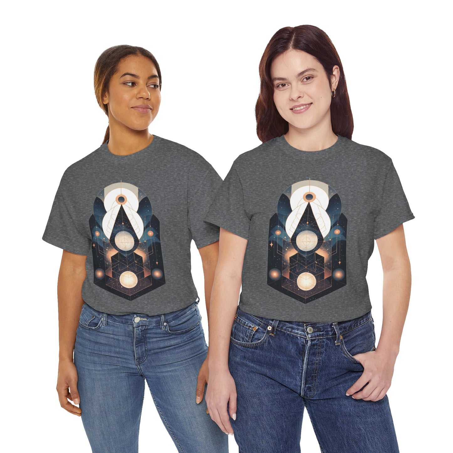 Geometric Space Art Pattern Graphic Tee Shirt *Multiple Colors*