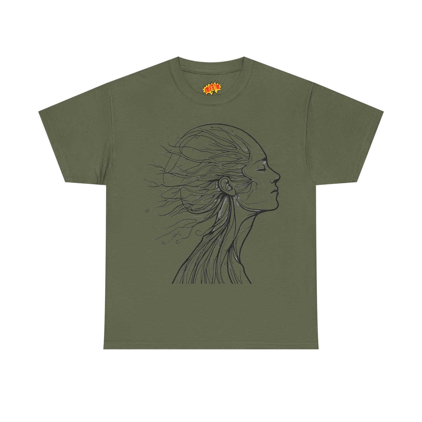 Flowing Line Drawing Face Graphic Art Tee Shirt *Multiple Colors*