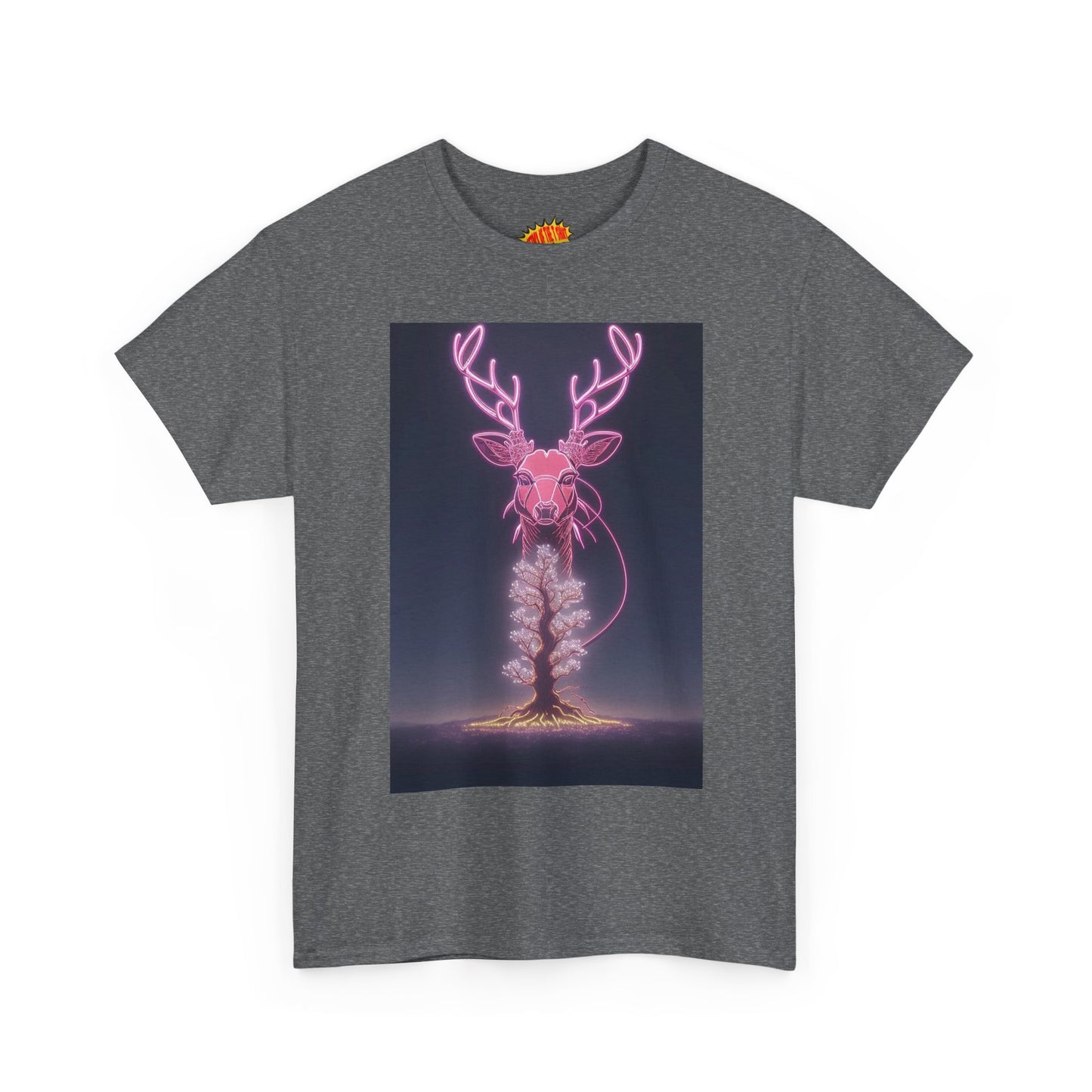 Electric Neon Deer Tree Cotton Tee Shirt *Multiple Colors*