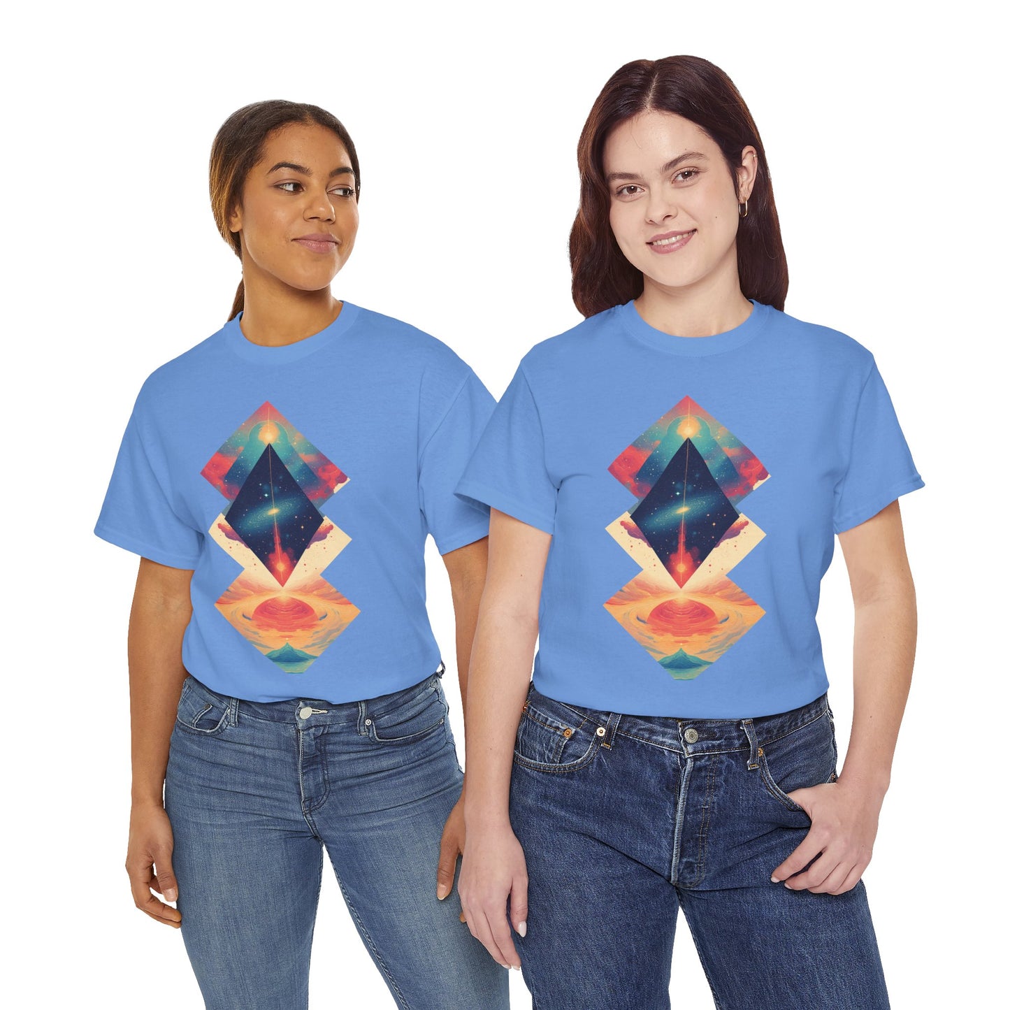 Geometric Shape Galaxy Graphic Space Art Tee Shirt *Multiple Colors*