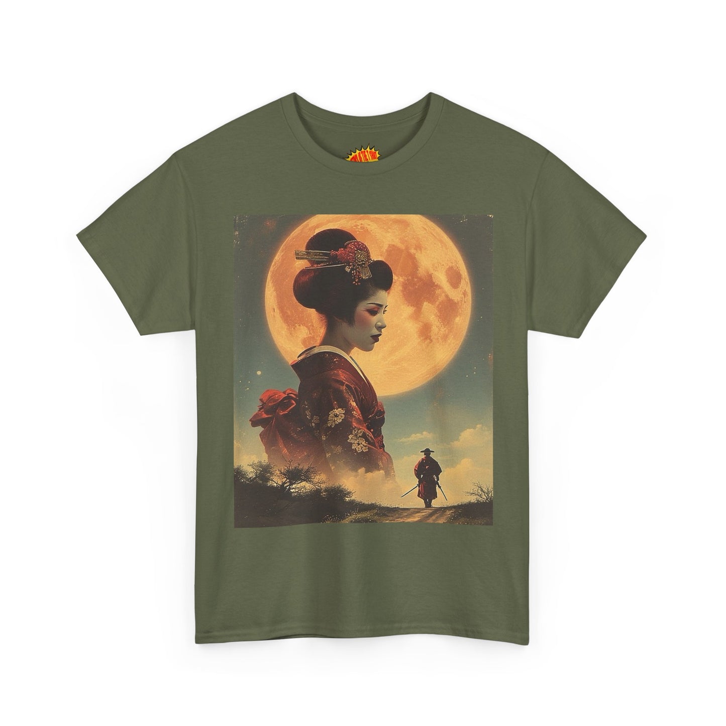 Geisha & Samurai w/Blood Moon T-Shirt *Multiple Colors*