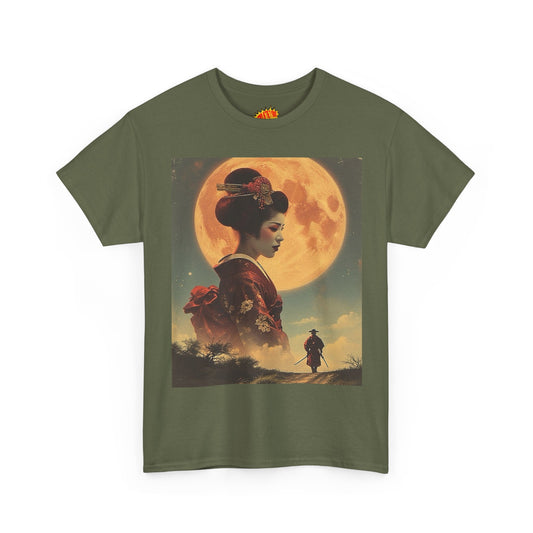 Geisha & Samurai w/Blood Moon T-Shirt *Multiple Colors*
