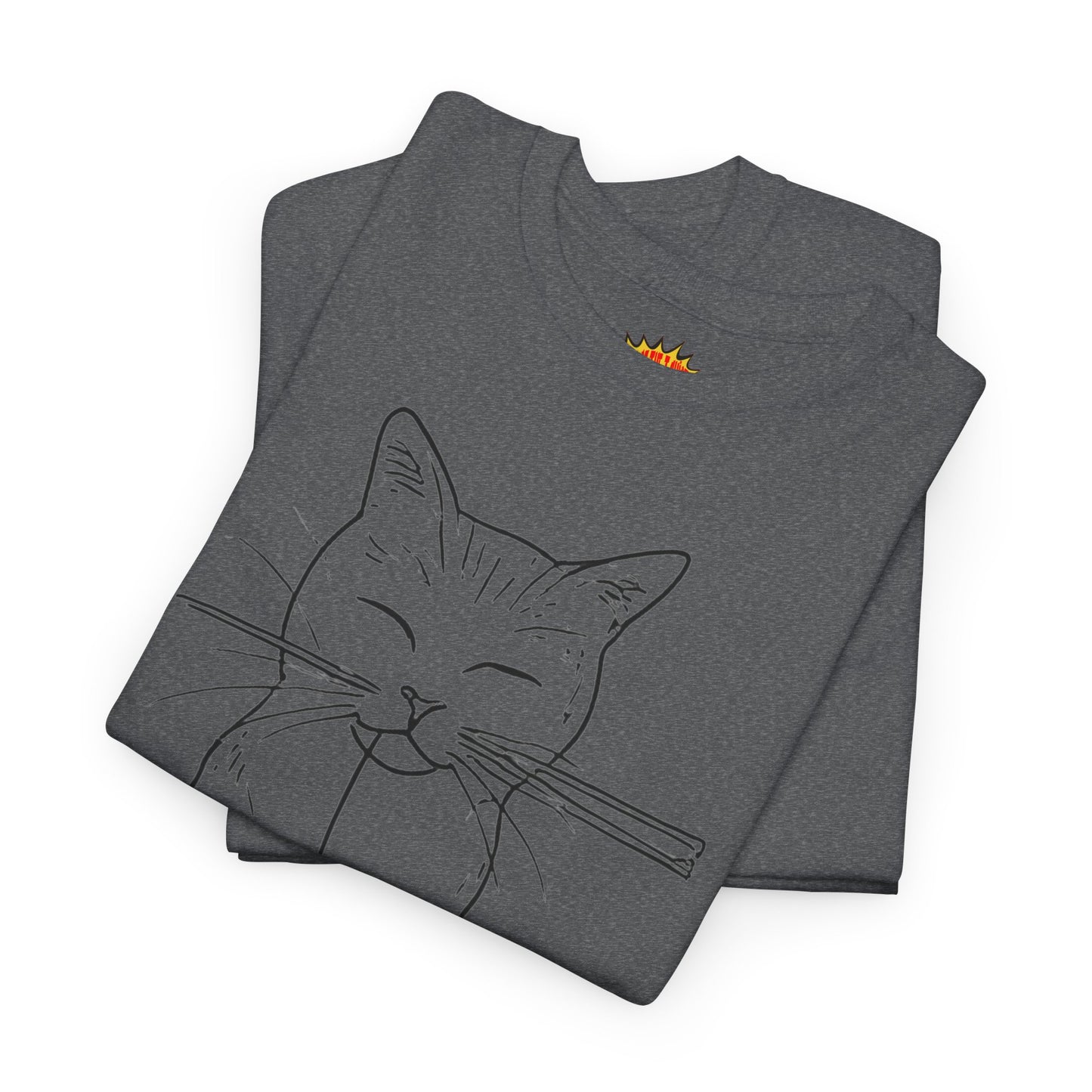 Cat w/Yarn Ball Line Art Drawing Tee Shirt *Multiple Colors*