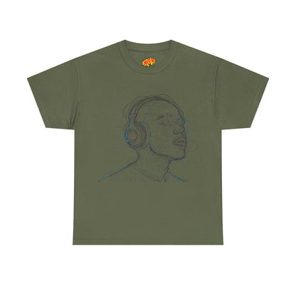 Line Drawing Portrait Graphic Music Art Tee Shirt