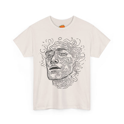 Human Face Line Drawing Portrait Graphic Art Tee Shirt