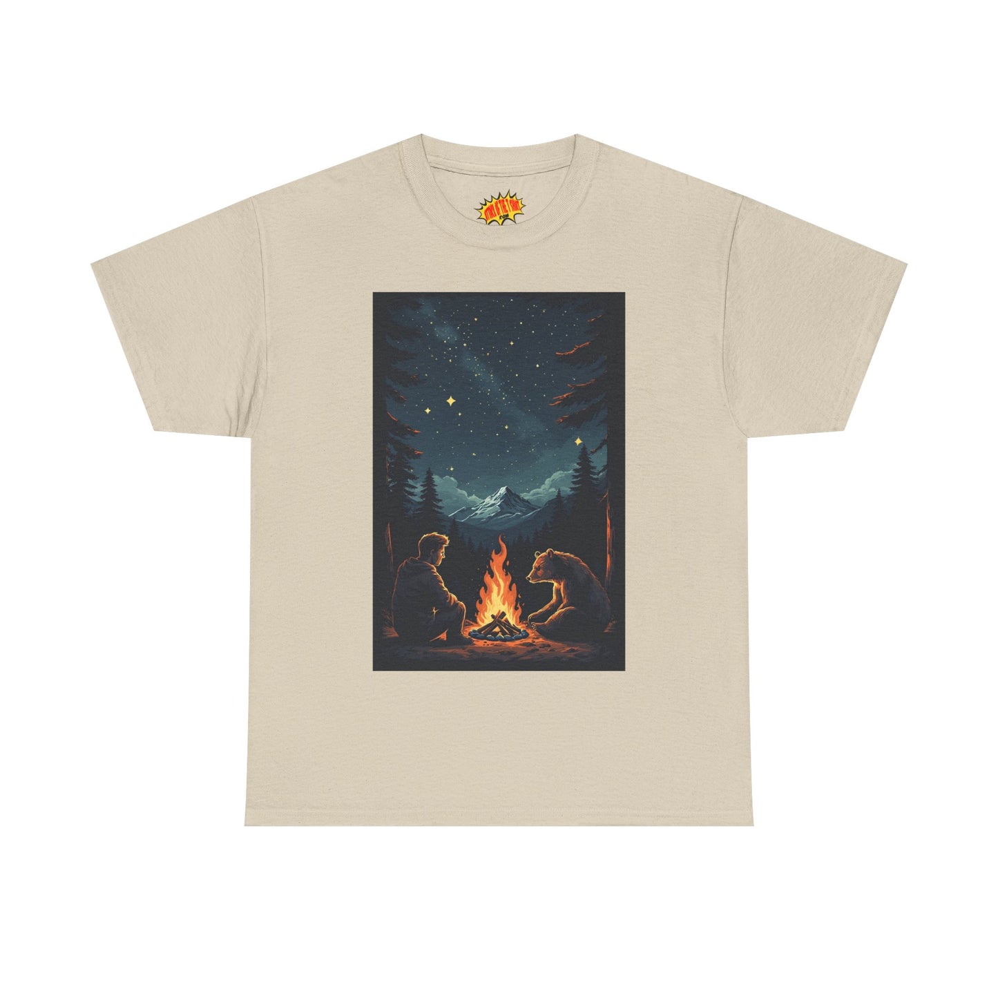 Mountain Man w/Bear Campfire Scene T-Shirt *Multiple Colors*