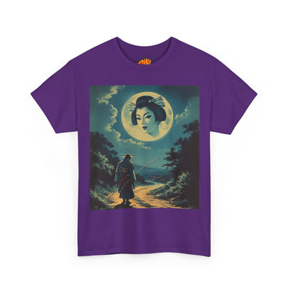 Travelling Samurai w/Full Moon Geisha Woman T-Shirt