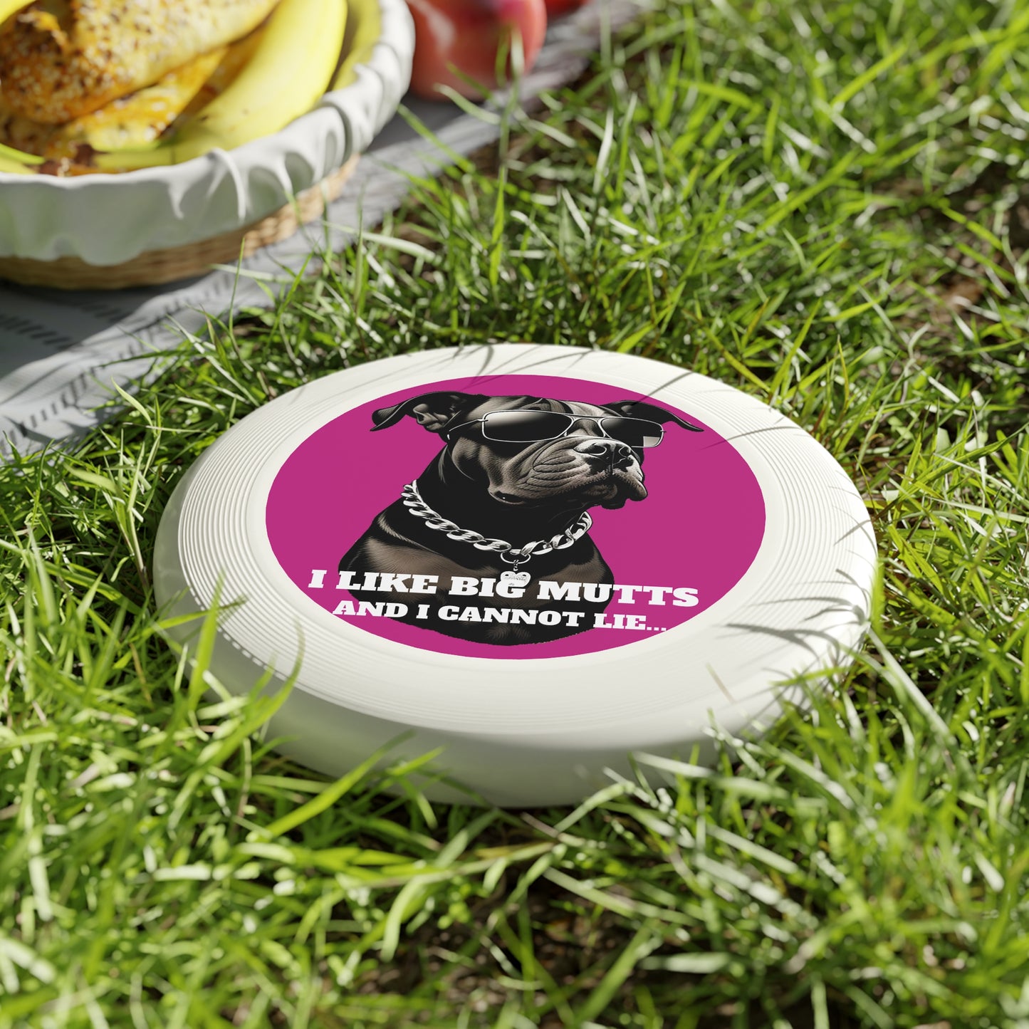 Dog with Sunglasses I Like Big Mutts Frisbee