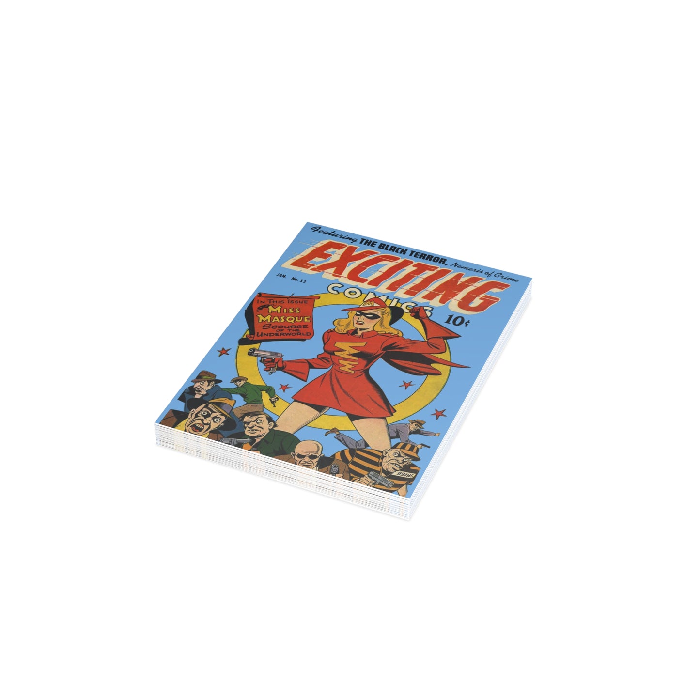 Exciting Comics #53 Feat. Miss Masque Postcards w/Envelopes