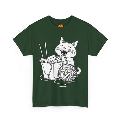 Happy Cat w/Noodles + Yarn Art Tee Shirt