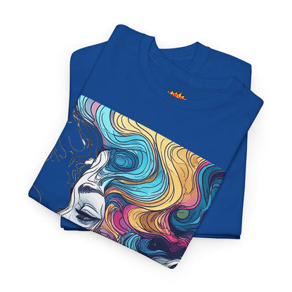 Face w/Color Hair Graphic Art Tee Shirt