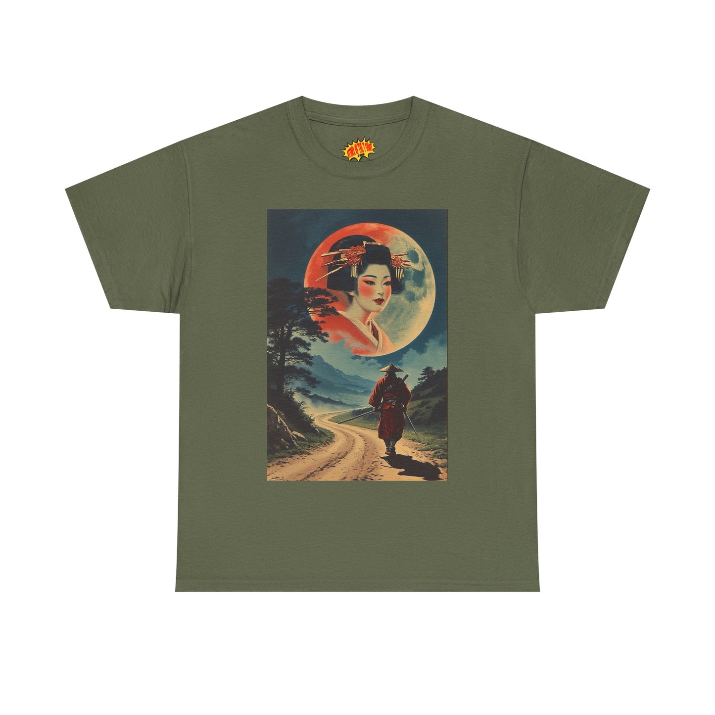 Walking Samurai w/Full Moon Woman T-Shirt *Multiple Colors*