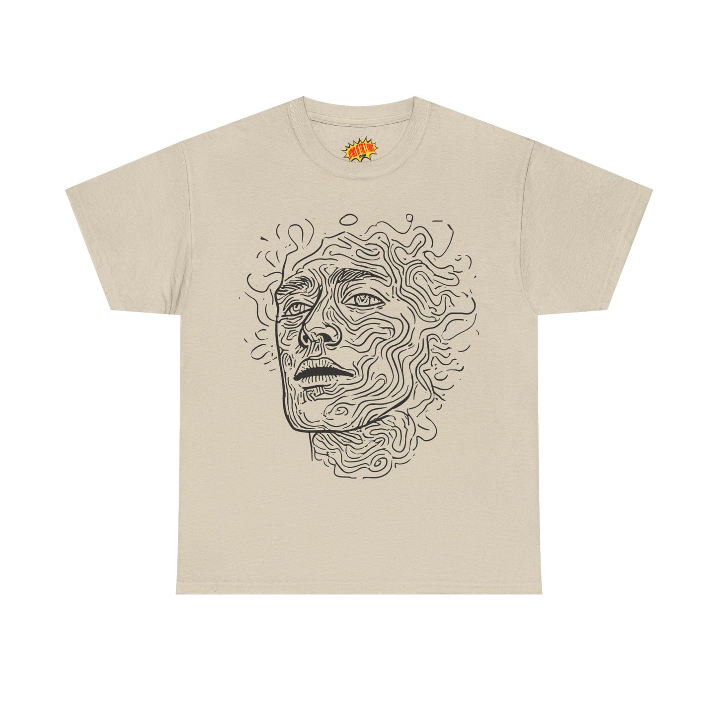 Human Face Line Drawing Portrait Graphic Art Tee Shirt *Multiple Colors*
