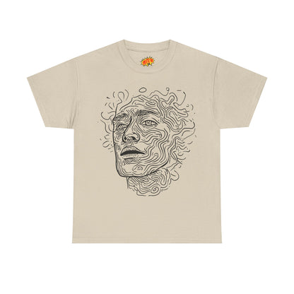 Human Face Line Drawing Portrait Graphic Art Tee Shirt